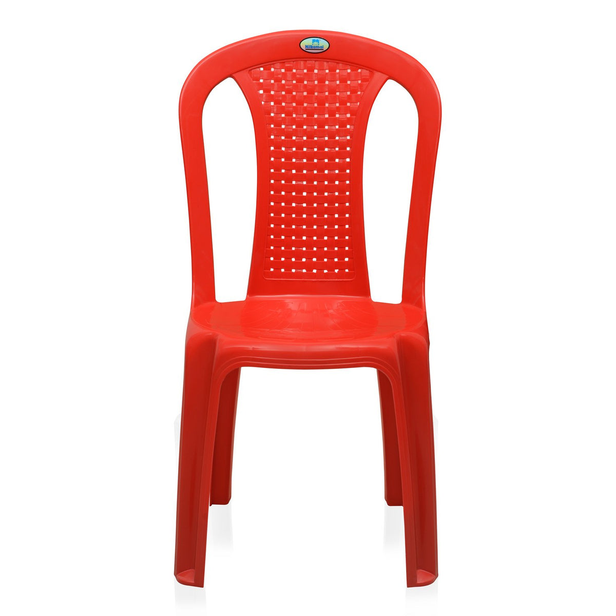 Nilkamal CHR4002 Plastic Armless Chair (Bright Red)