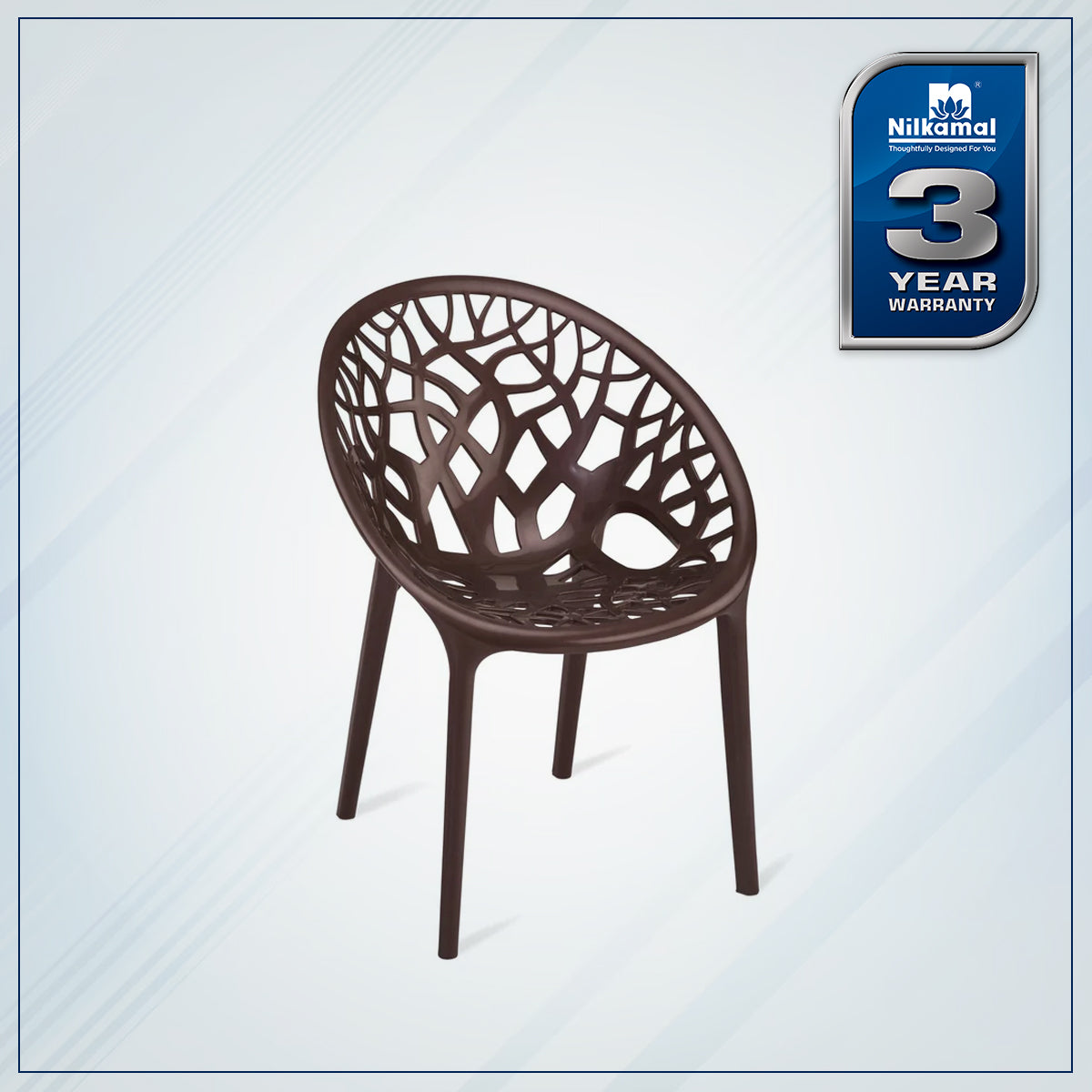 Nilkamal Crystal Polypropylene Premium Chair (Weather Brown)