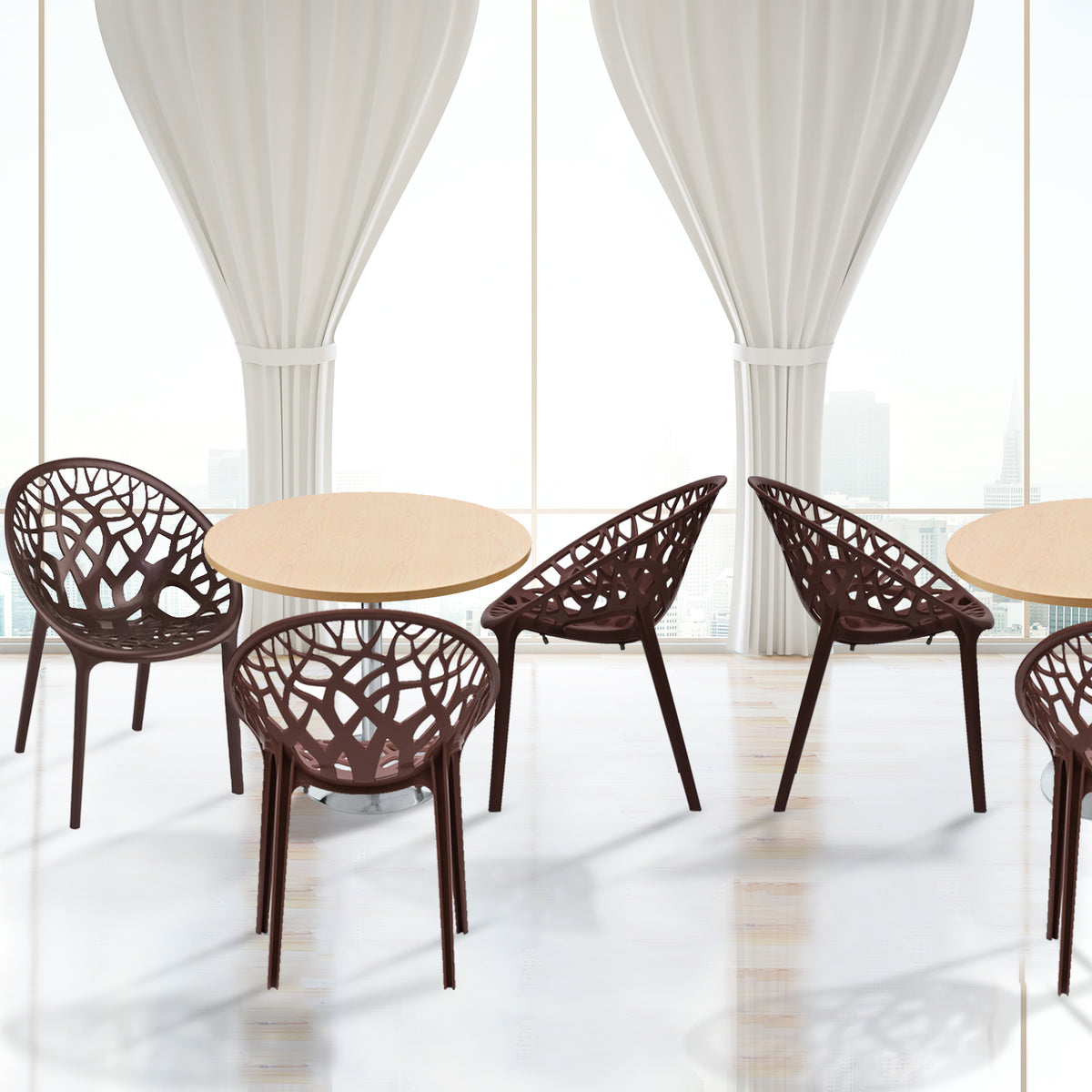 Nilkamal Crystal Polypropylene Premium Chair (Weather Brown)