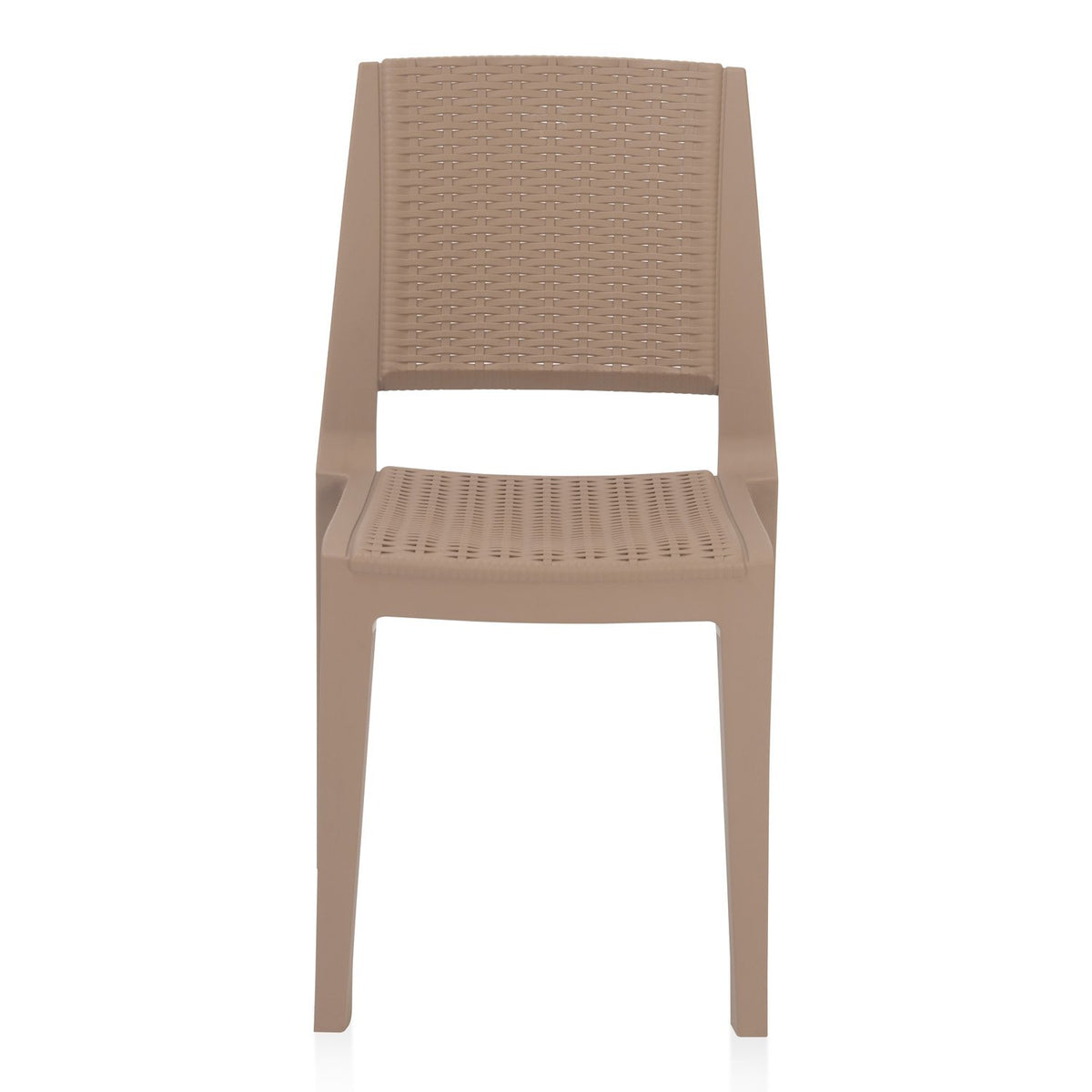 Nilkamal Enamora Premium Plastic Armless Chair (Rattan Dark Beige)