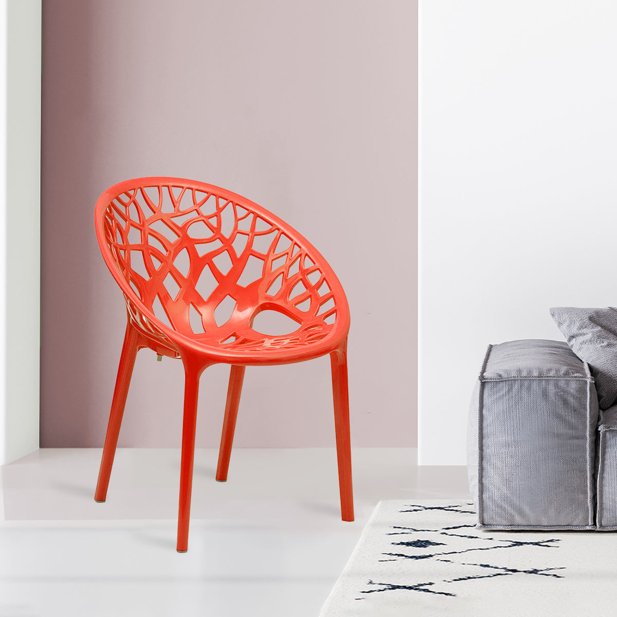 Nilkamal Crystal Polypropylene Premium Chair (Bright Red)