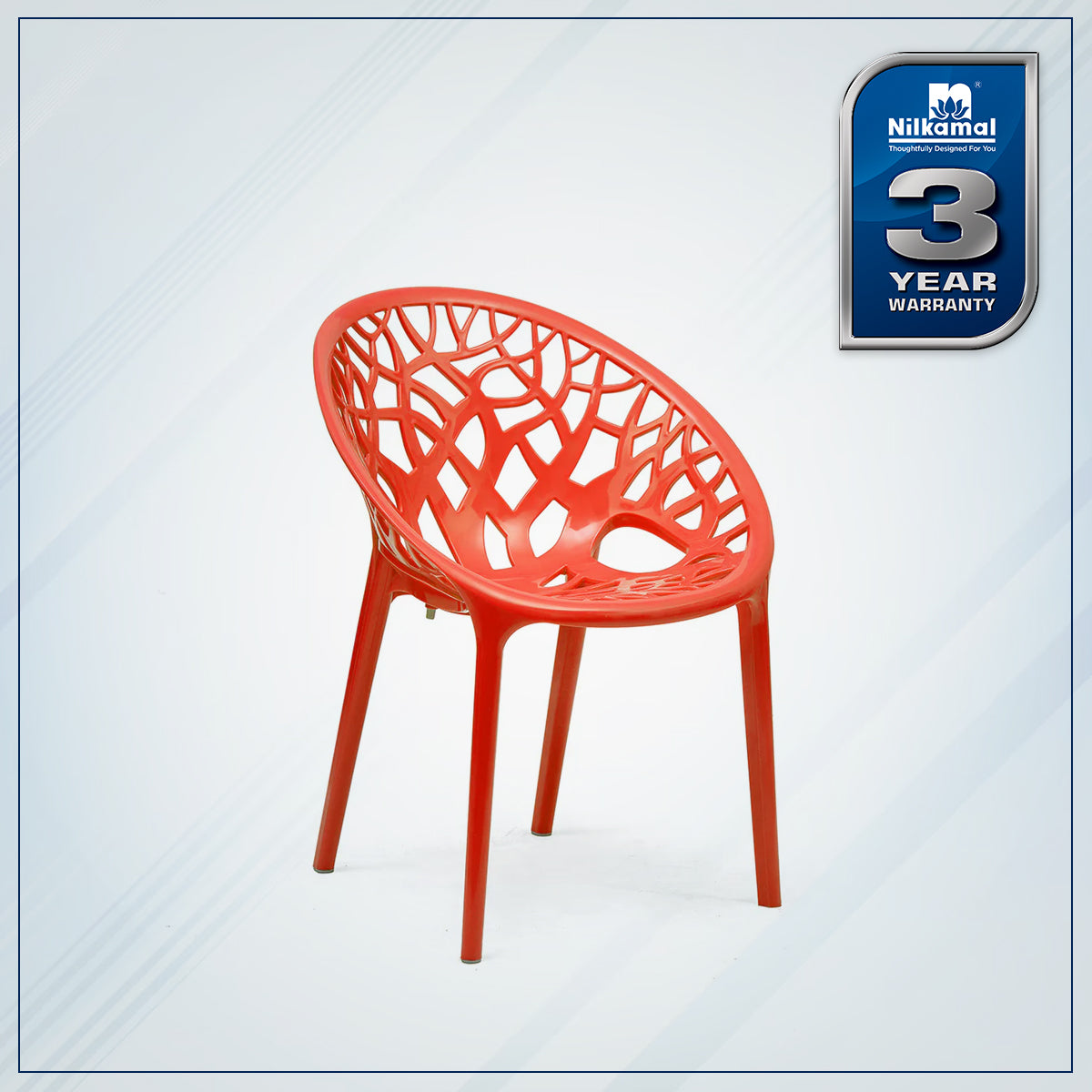 Nilkamal Crystal Polypropylene Premium Chair (Bright Red)