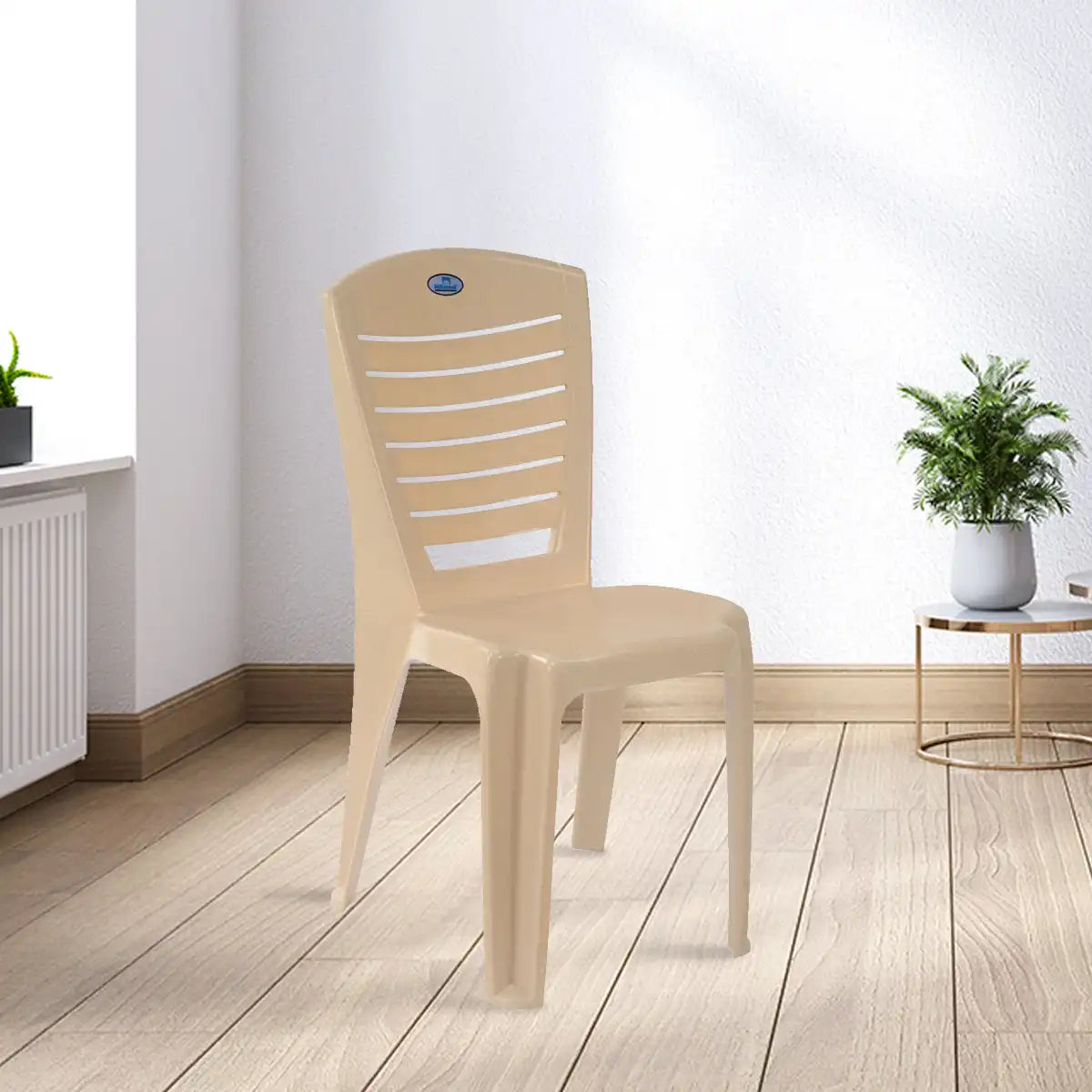 Nilkamal CHR4025 Plastic Armless Chair (Marble Beige)